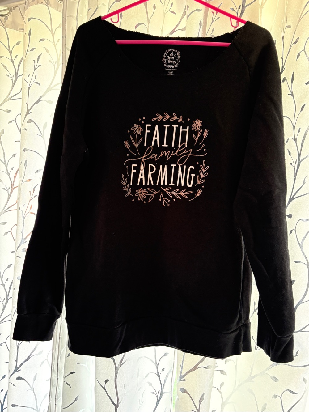 Black Faith Family Farming Graphic Sweatshirt
